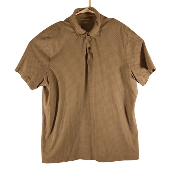 Banana Republic polo shirt mens XL XLarge gray polka dot premium short sleeve - Picture 1 of 8